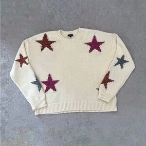 Starry Cream Sweater with Multicolor Accents